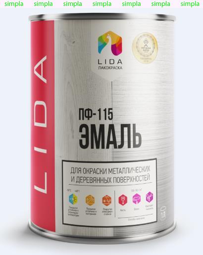 Эмаль ПФ 115 Lida вишневая
