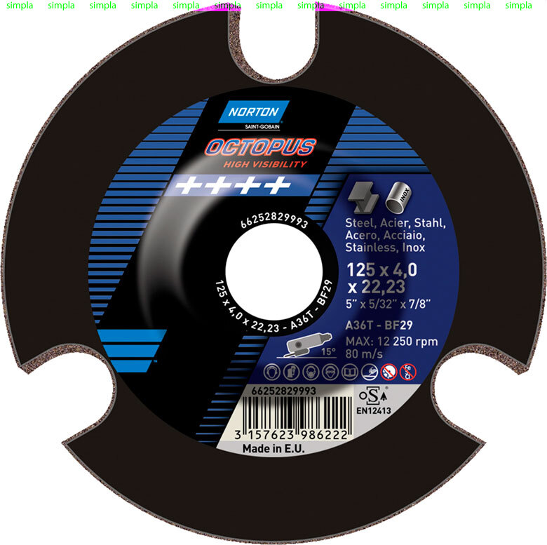 Круг зачистной NORTON OCTOPUS тип 29 125*22.23