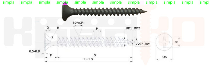 Саморез 3,5 x 35, металл, оксид 1000 шт.